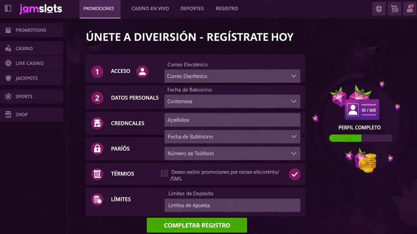tabla paso a paso de registro con iconos de datos y seguridad