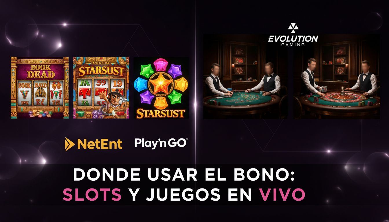 Juegos donde el bono promocional se aplica: tragaperras y mesas en vivo